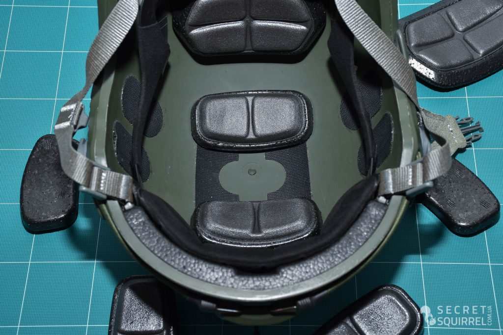 ECH-SA NIJ IIIA Combat Helmet with Epic Liner, IR absorbing coating, OBL tested, interior view.