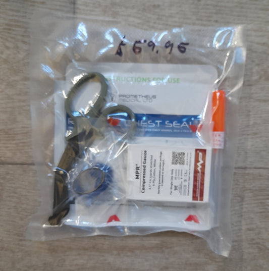 IFAK refill Kit, Sterile,Exp.2024 Russel Chest Seal, Burn Dressing, combat gause, 14g needle - SECUTOR ARMOUR LTD