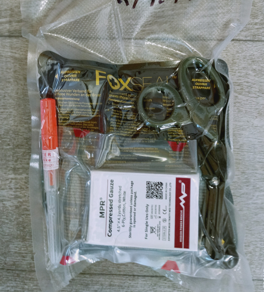 IFAK refill Kit, Sterile, Sealed Exp.2028 Fox Seal, Israili Bandage, combat gause, 14g needle - SECUTOR ARMOUR LTD