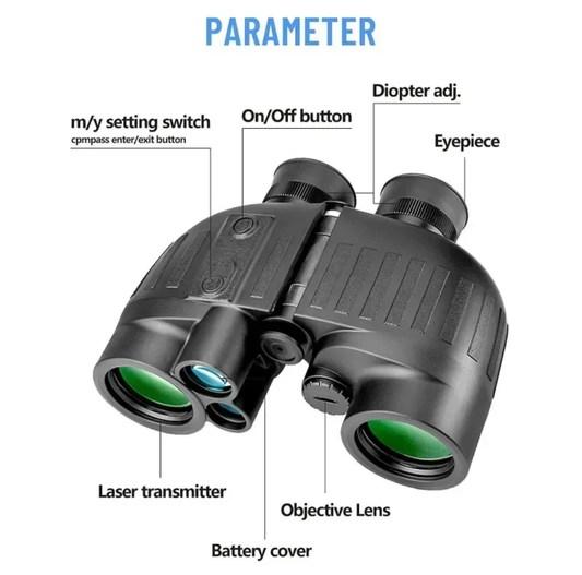 1500m Marine UHD Binoculars 8x40 Laser Ranging Paul Prism System Psudocolour & compass FOV 8° - SECUTOR ARMOUR LTD