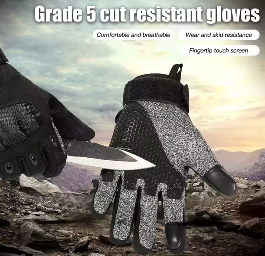 Level 5 Cut & Fire Proof Tactical Hard Carbon Knuckle Gloves, Touchscreen - SECUTOR ARMOUR LTD