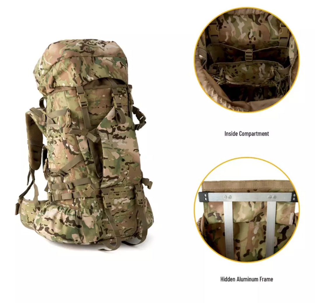 ILBE Bergen 120L MilSpec 810, Detachable 30L Assault pack & 3L Hydration pack