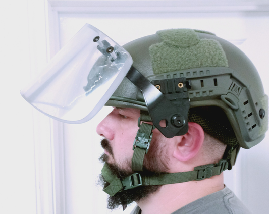 Face Shield NIJ 3A Tactical Bulletproof Helmet Visor for ballistic Picatinny railed helmet.