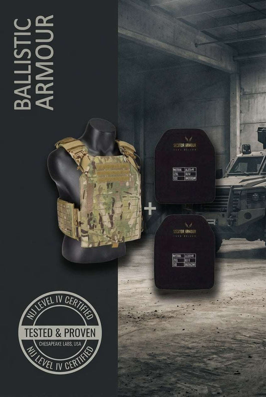 ISO Certified Ballistics Proof, Bullet Proof Body Armour NIJ Level 4, Will stop AP7.62mm & Several 7.62mm