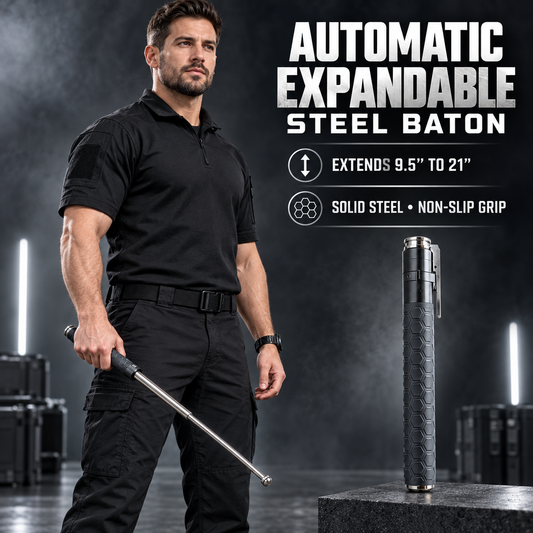 Tactical Automatic Expandable Steel Baton 21 Inch