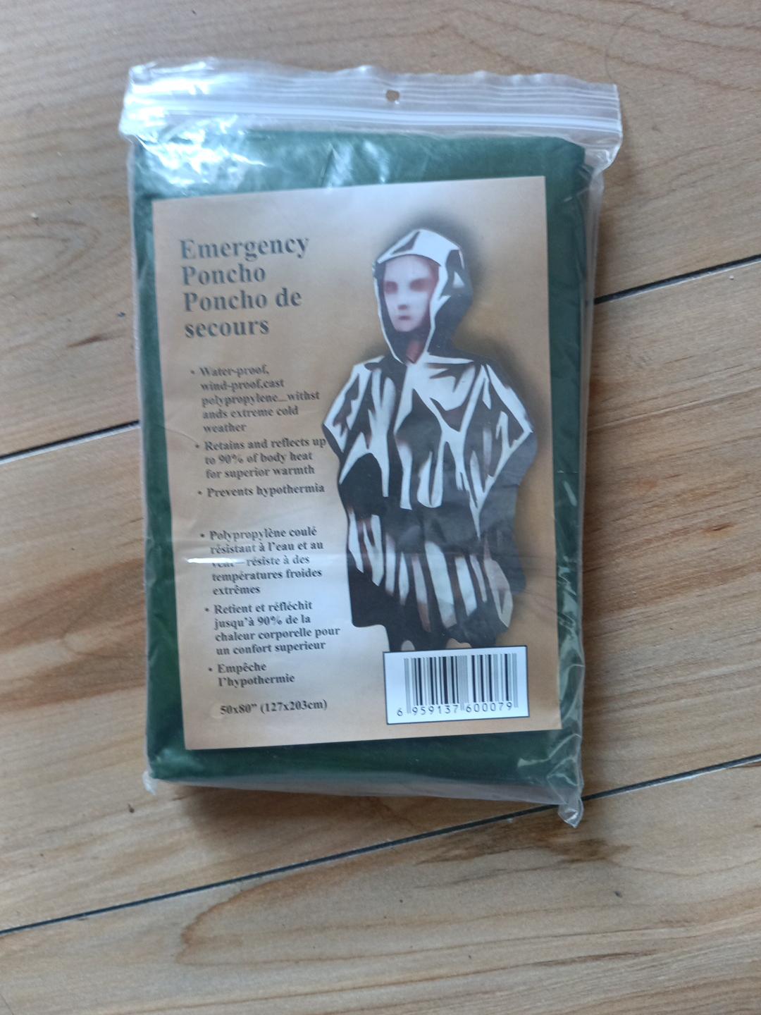 Emergency Thermal Survival Poncho – Waterproof Windproof Outdoor Hiking Camping – 50 × 80"