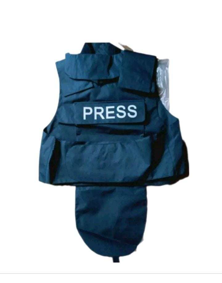 Falcon Blue/Black OVERT Bulletproof Press Vest , TV, Police, Security Equipment Level 3A + III & IV Protection - SECUTOR ARMOUR LTD