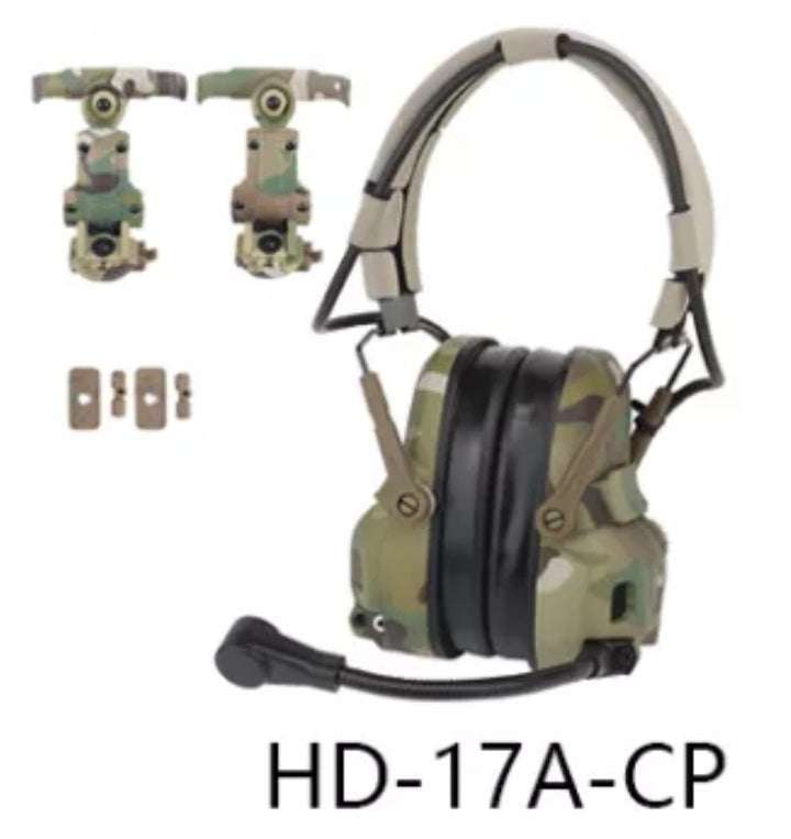 Noise reduction tactical Bluetooth headset for OPS Core ARC and Wendy M-LOK helmet with microphone and connectors for hunting and shooting.