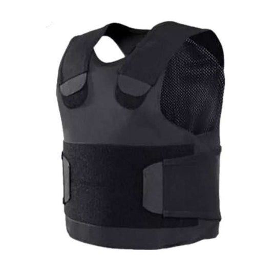 Covert NIJ level IIIA soft under clothes armor vest with adjustable Velcro closures.