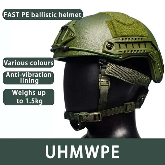 FAST PE ballistic helmet with anti-vibration lining, UHMWPE material, various colors, weighs up to 1.5kg.