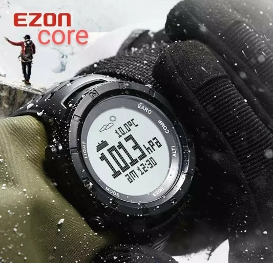 EZON Core 48mm Military Ops watch with compass, altimeter, barometer, and waterproof design.