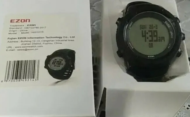 EZON Core 48mm military watch with digital display, altimeter, barometer, compass, waterproof.