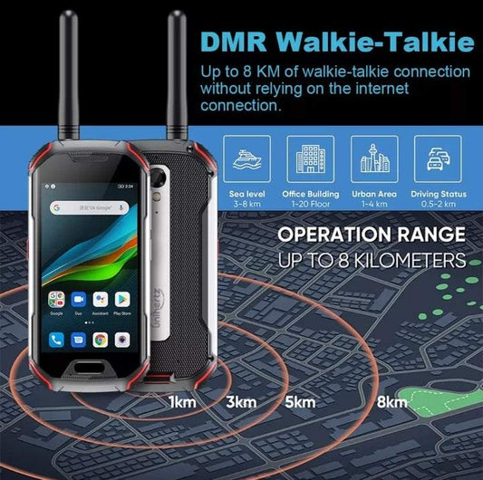 Atom IP68 XL Smartphone & DMR two way transceiver 6GB - 128GB 4300mAh Duel Sim NTC - SECUTOR ARMOUR LTD