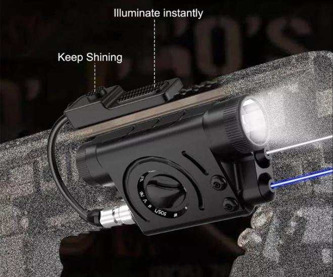 Gen 3 Compact Invisible IR Laser PEQ, Combo, 20mm Picatinny Mounted - SECUTOR ARMOUR LTD