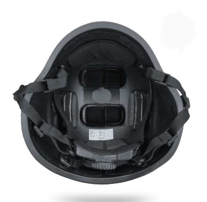 PASGT Marine bulletproof helmet, NIJ IIIA rated, adjustable 53-63cm, internal pad system visible.