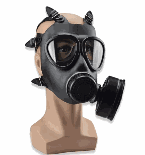 MFJ08 military high-quality gas respirator for smoke, chemical, and biological protection with filter canister.