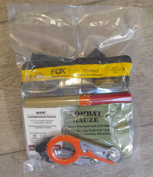 IFAK Fill Kit, Sterile, Sealed Exp.2028 Fox Seal, Israili Bandage, Combat Gause, Burn Dressing Etc.. - SECUTOR ARMOUR LTD 