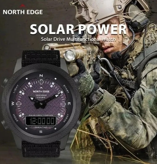 North Edge Evoque Solar-Drive Power Compass Watch 50m waterproof.