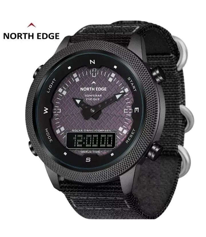 North Edge Evoque Solar-Drive Power Compass Watch 50m waterproof.