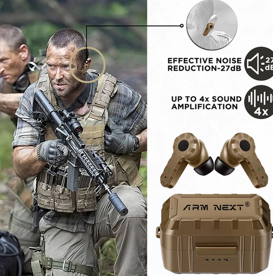 Noise cancelling, sound pick up tactical ear plugs shooting, combat