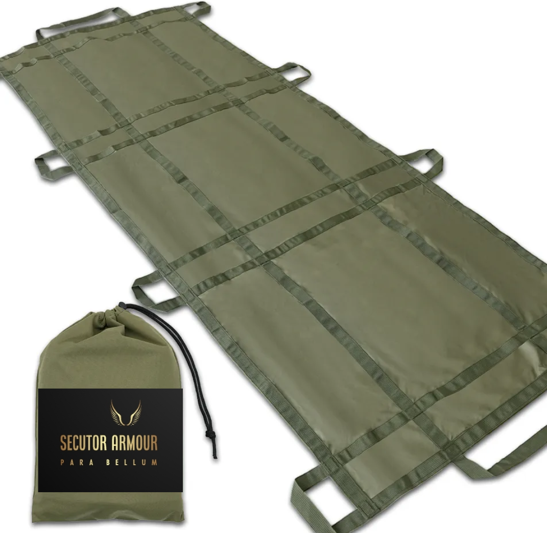 Compact portable tactical emergency stretcher lightweight heavy duty up to 208kg load.