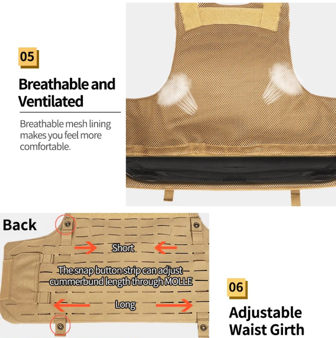 YK Tactical 1050D Chaleaco Ballistic Nylon Flak Jacket - without armour inserts. - SECUTOR ARMOUR LTD 