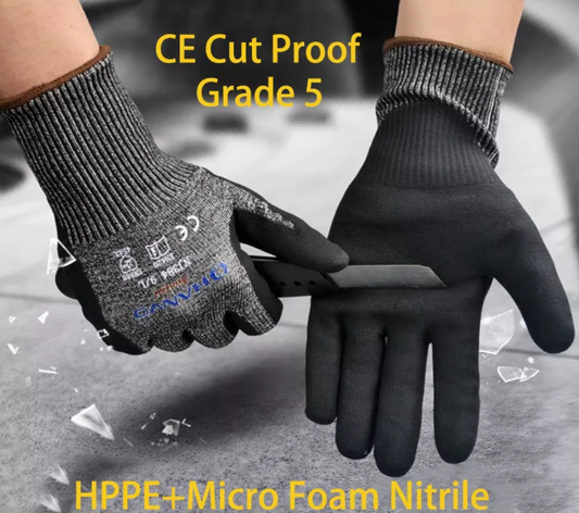 ANSI HPPE Cut Resistant Level 5 Nitrile Gloves - SECUTOR ARMOUR LTD 