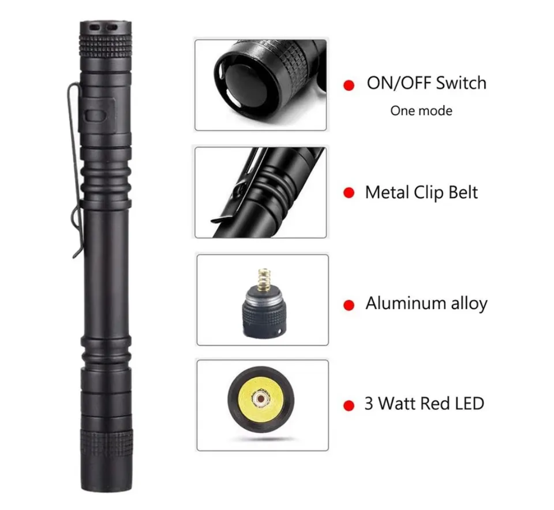 Tactical Red light Pen Torch waterproof - SECUTOR ARMOUR LTD 