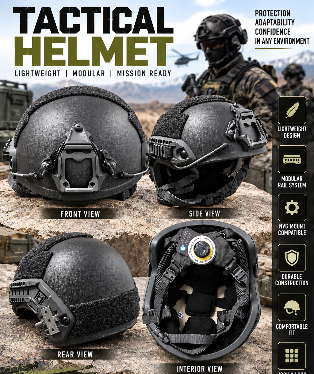 ECH-FAST Enhanced Combat Helmet NIJ IIIA UHMW-PE bulletproof, Epic Liner, PBL tested