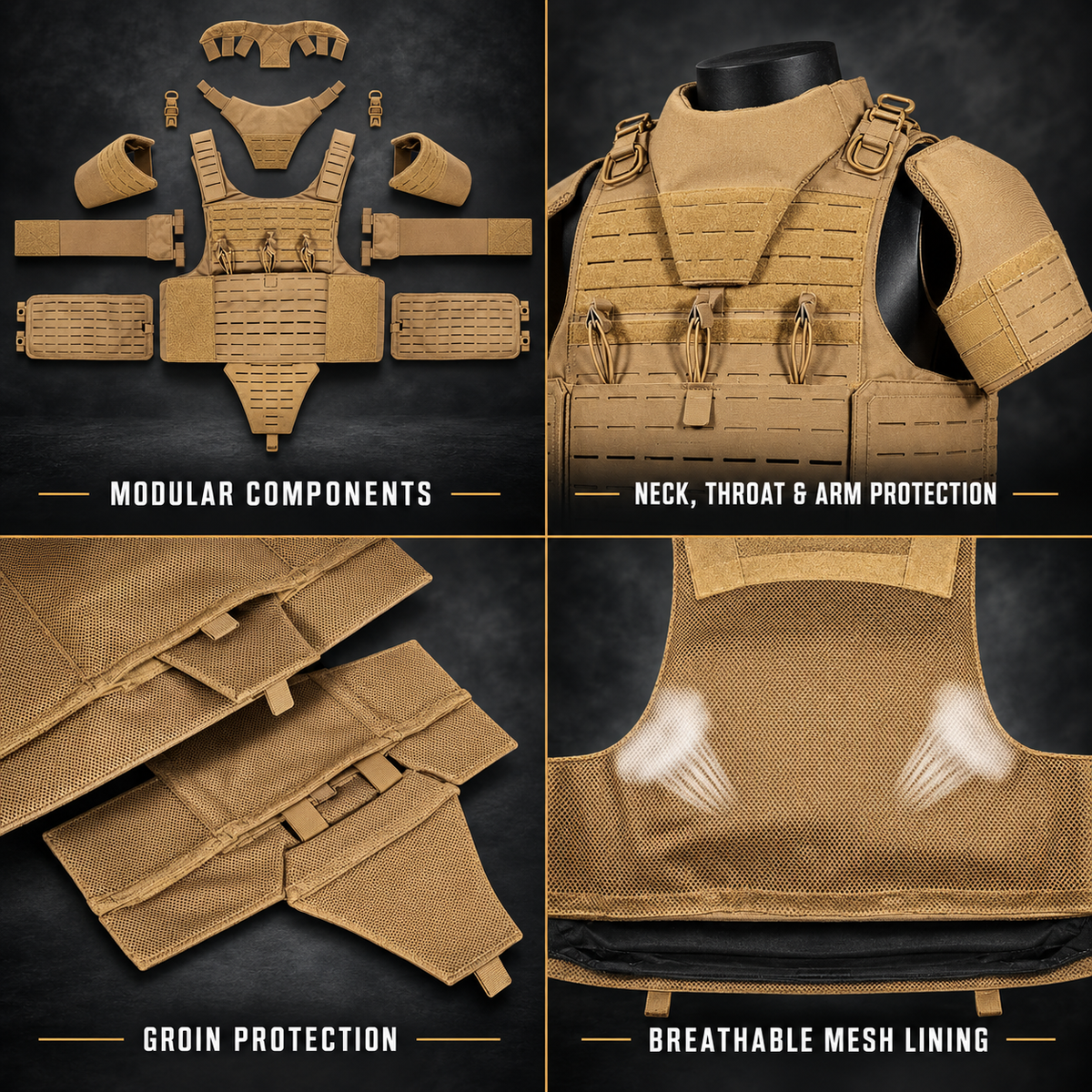 Harris 1050D Cordura Modular Flak Jacket – Full-Body Ballistic Armour System NIJ - STANAG