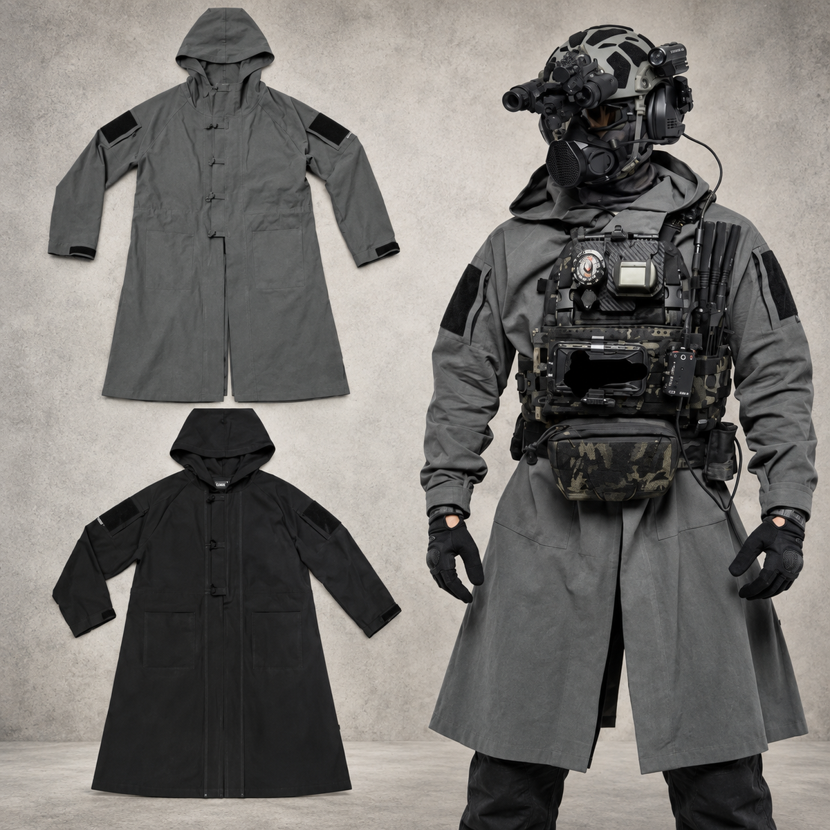 Tactical Ops operators hooded training Overcoat