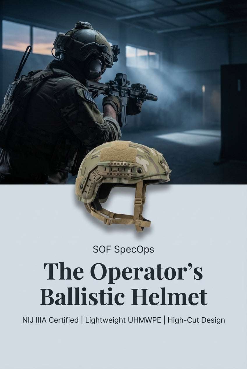 Special Forces MCSF-ARC2 Combat Helmet NIJ IIIA UHMWPE, TW liner PBL Tested