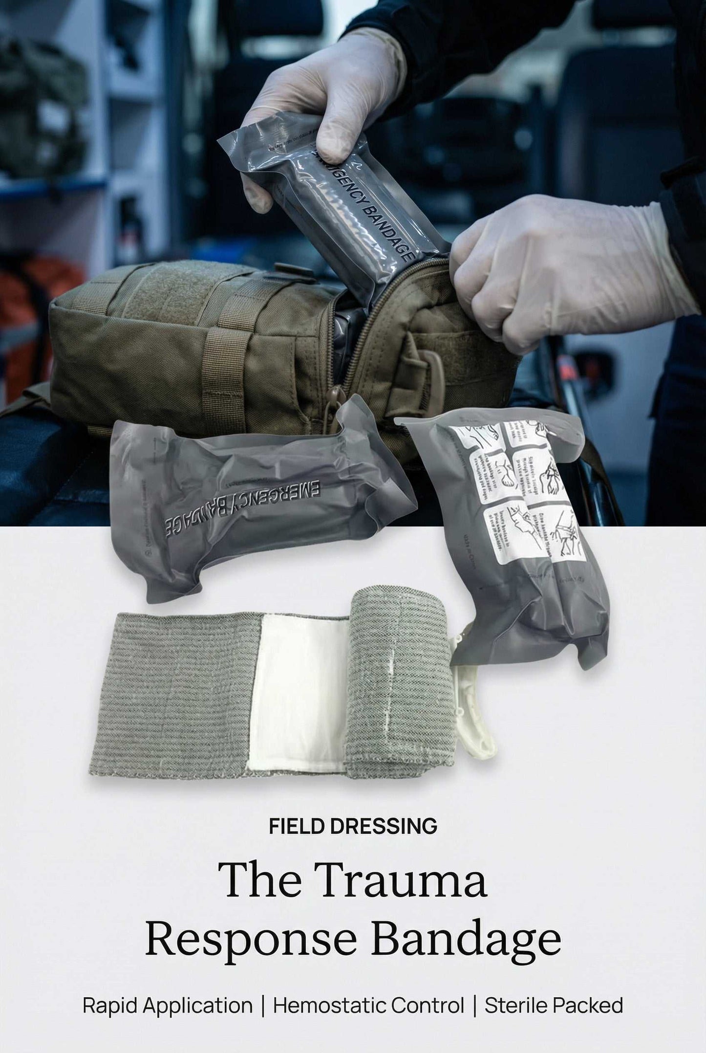 4pcs LOT Medical Haemostatic Compression Bandage Israeli Bandage Trauma tactical First Aid - SECUTOR ARMOUR LTD 
