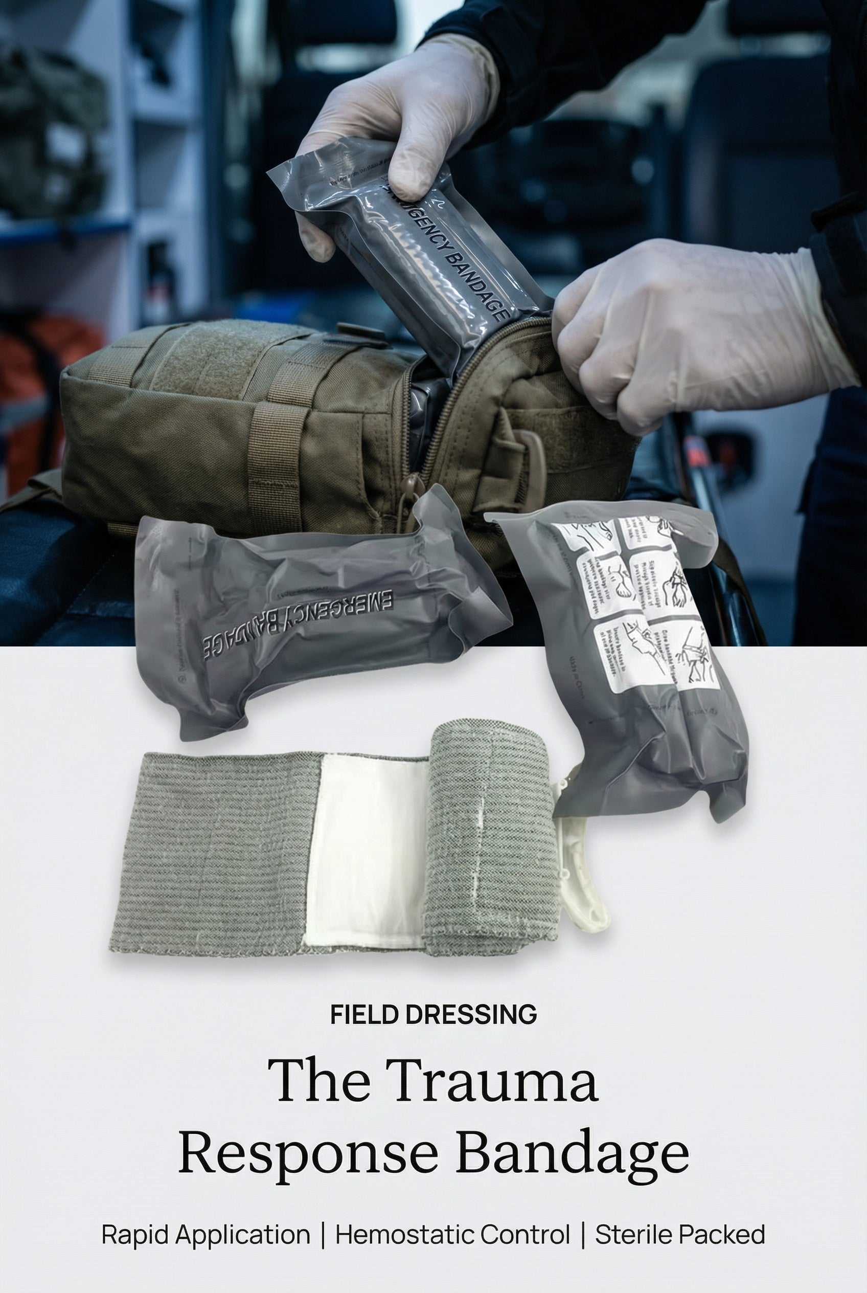 4pcs LOT Medical Haemostatic Compression Bandage Israeli Bandage Trauma tactical First Aid - SECUTOR ARMOUR LTD 