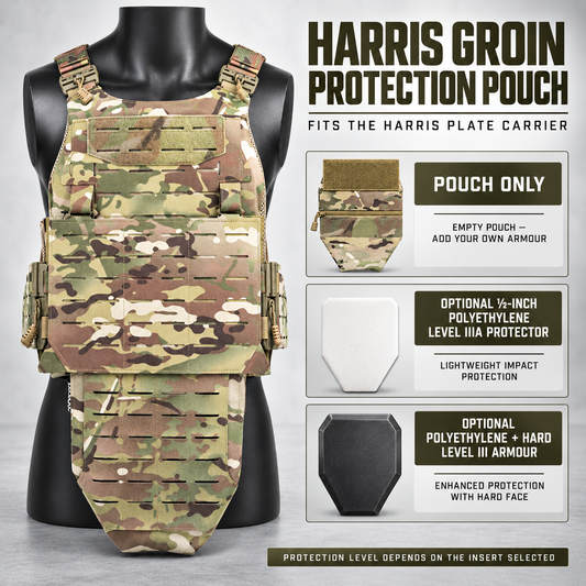 Harris 1050D Ballistic Nylon Groin protection armour insert pouch.