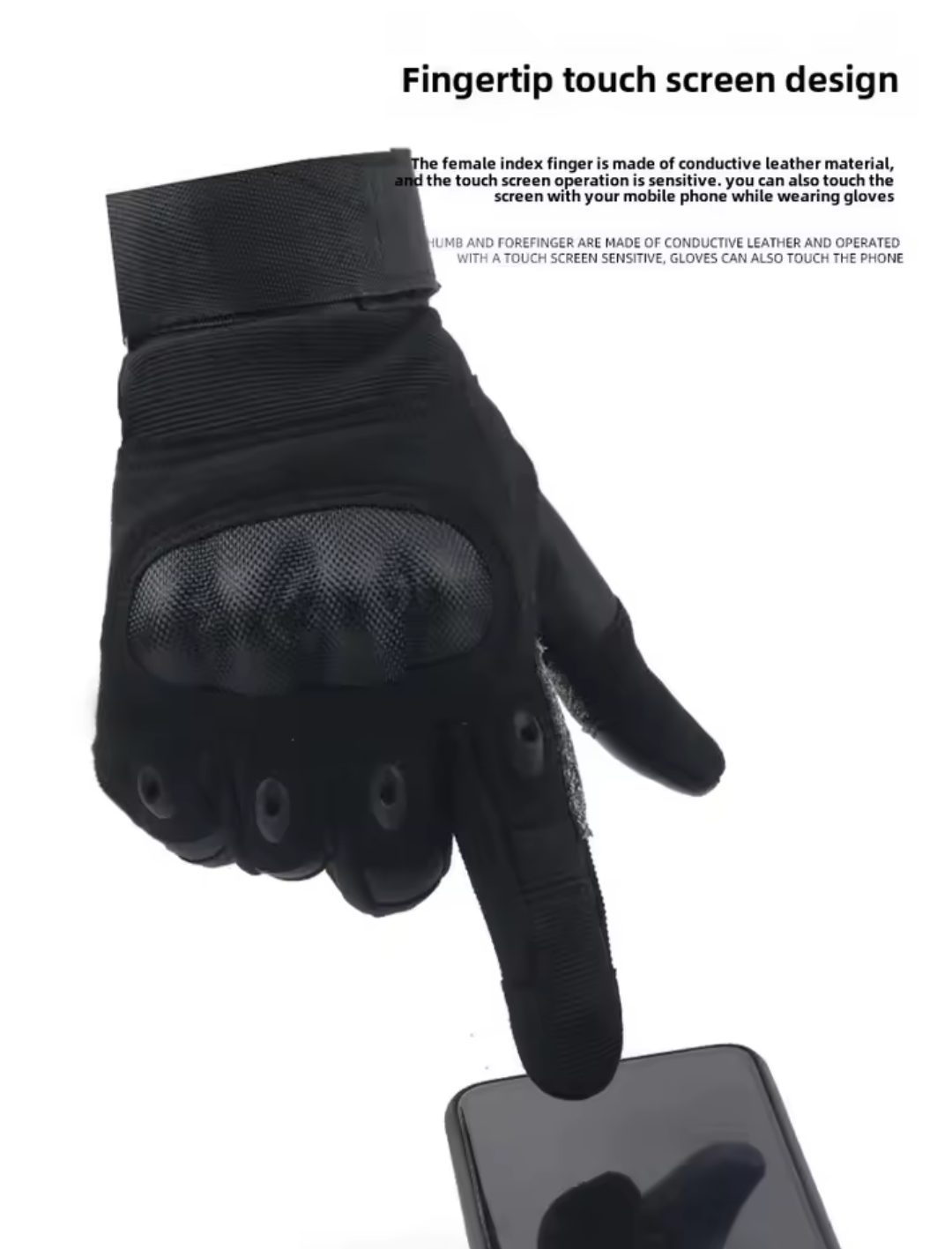SF- Tactical HPPE Level 5 Cut Resistant Gloves - Hard Knuckle - touch screen.