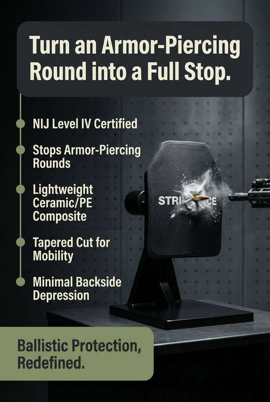 NIJ IV, III & IIIA, VPAM 1-9 Ballistic Strike Plates, Stop's AP Green & Black tip. - SECUTOR ARMOUR LTD 