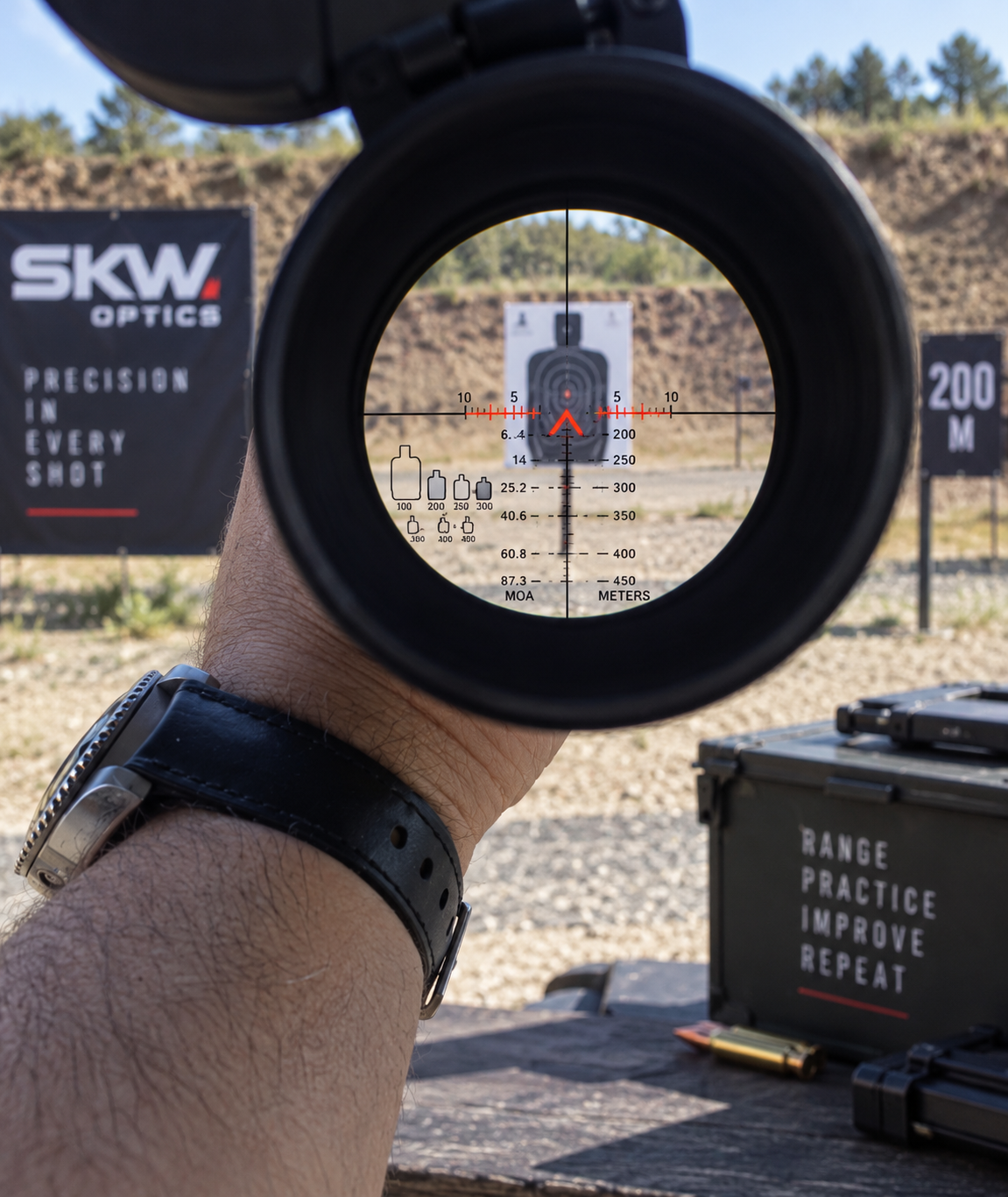 AK AKM Kalashnikov Tactical compact rifle scope BDC reticle 1.25-5x26A with side mount.