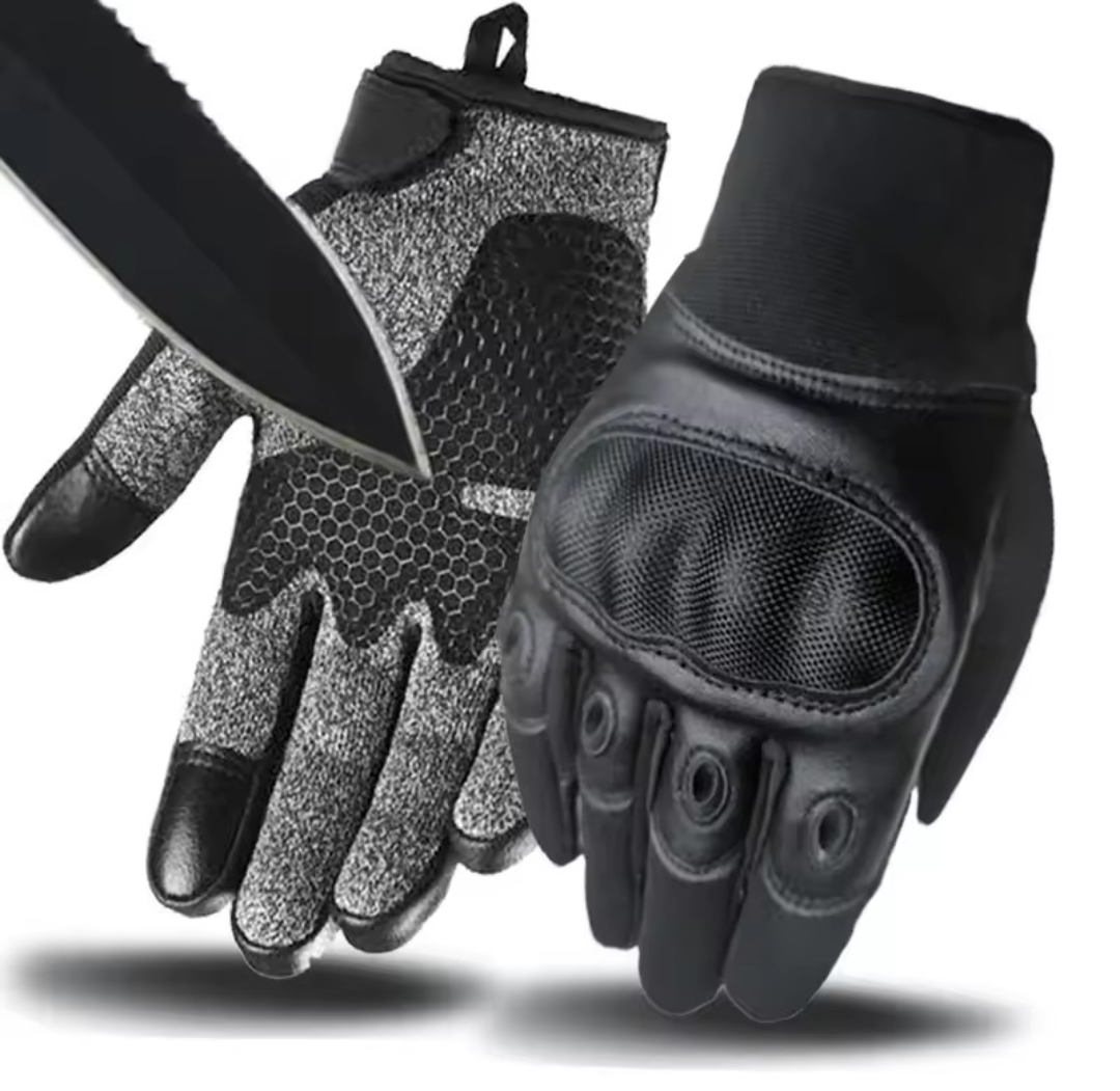 SF- Tactical HPPE Level 5 Cut Resistant Gloves - Hard Knuckle - touch screen.