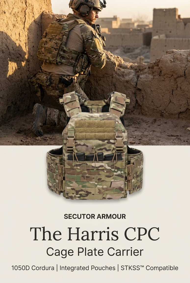 Harris CPC Tactical Cage Plate Carrier 1050D Cordura Ballistic Nylon Multicam. - SECUTOR ARMOUR LTD 