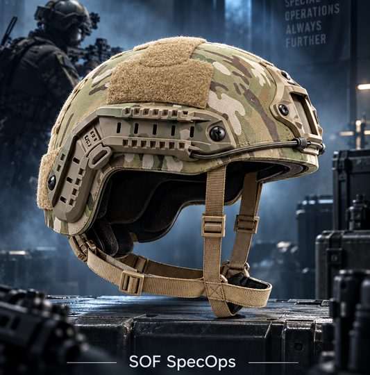 Special Forces MCSF-ARC2 Combat Helmet NIJ IIIA UHMWPE, TW liner PBL Tested