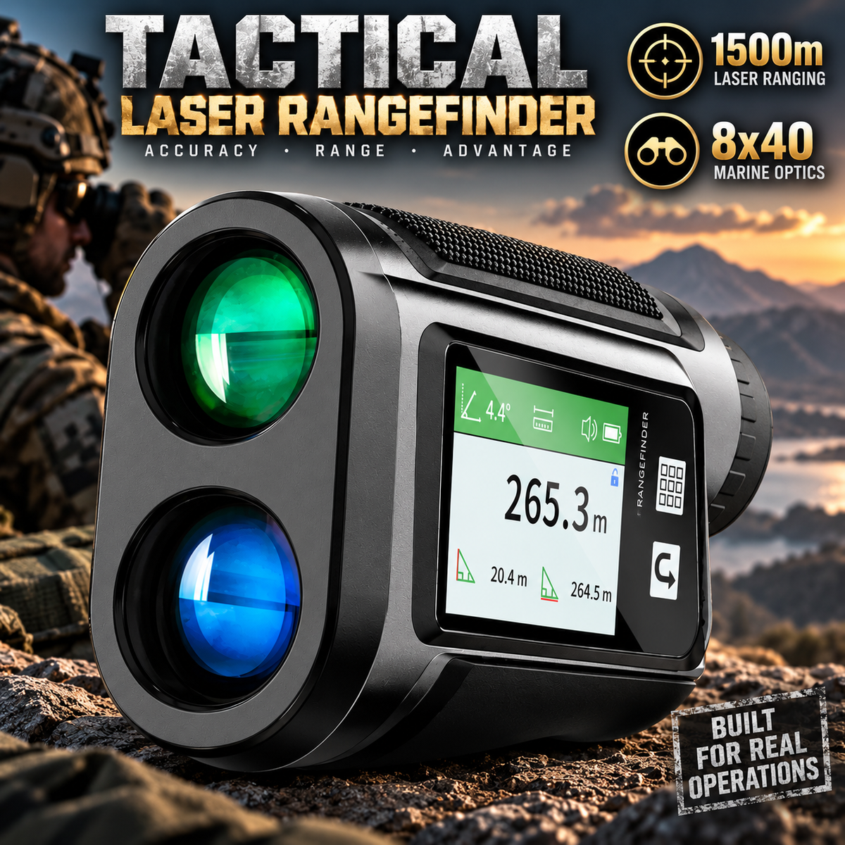 IR Laser digital tactical rangefinder 1500m