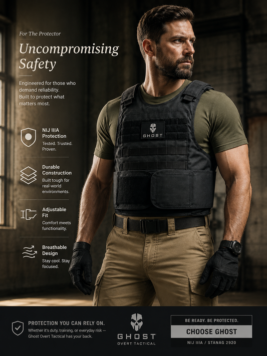 Ghost Overt Tactical 600D Molle system Bullet/Stab proof vest NIJ IIIA STANAG 2920