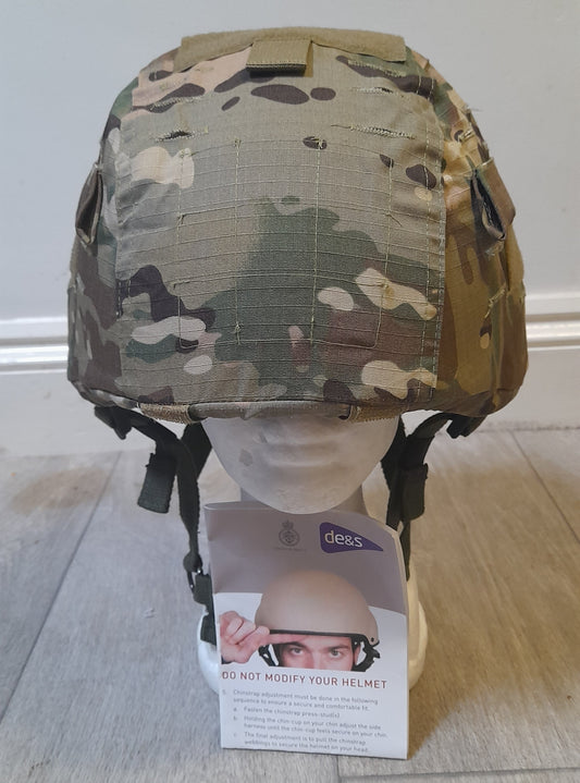 Original MOD British Army Mk7 Ballistic Nylon Helmet NIJ IIIA w Blackhawk cover
