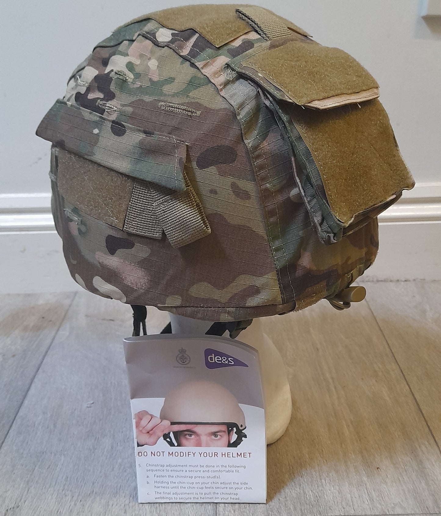 Original MOD British Army Mk7 Ballistic Nylon Helmet NIJ IIIA w Blackhawk cover