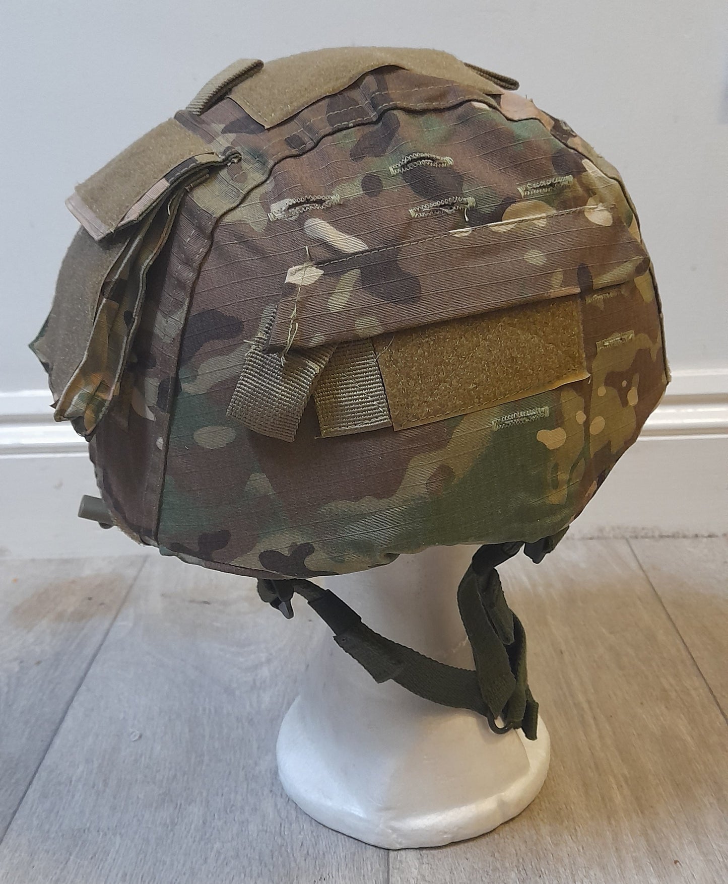 Original MOD British Army Mk7 Ballistic Nylon Helmet NIJ IIIA w Blackhawk cover