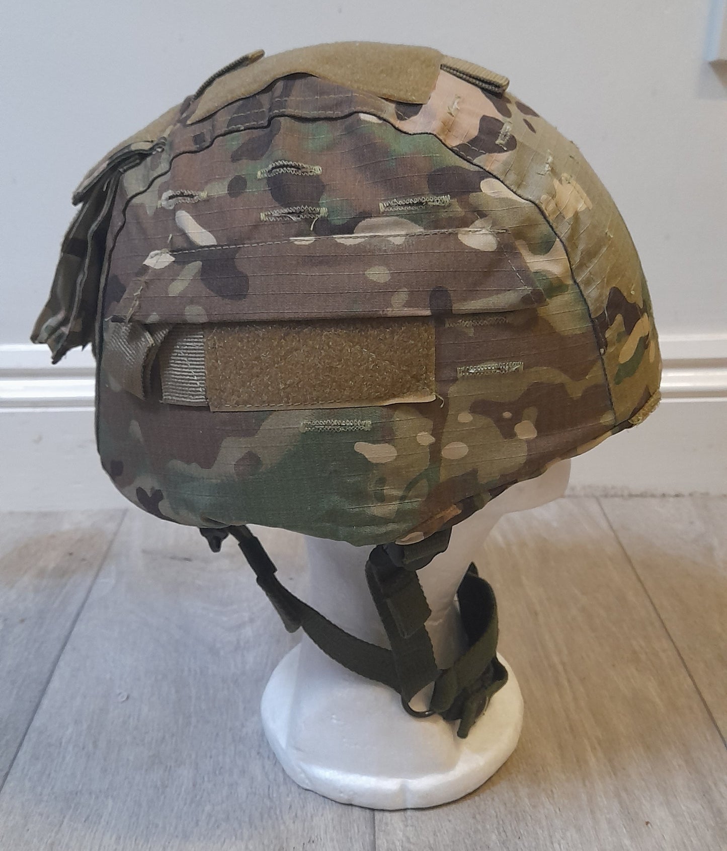 Original MOD British Army Mk7 Ballistic Nylon Helmet NIJ IIIA w Blackhawk cover