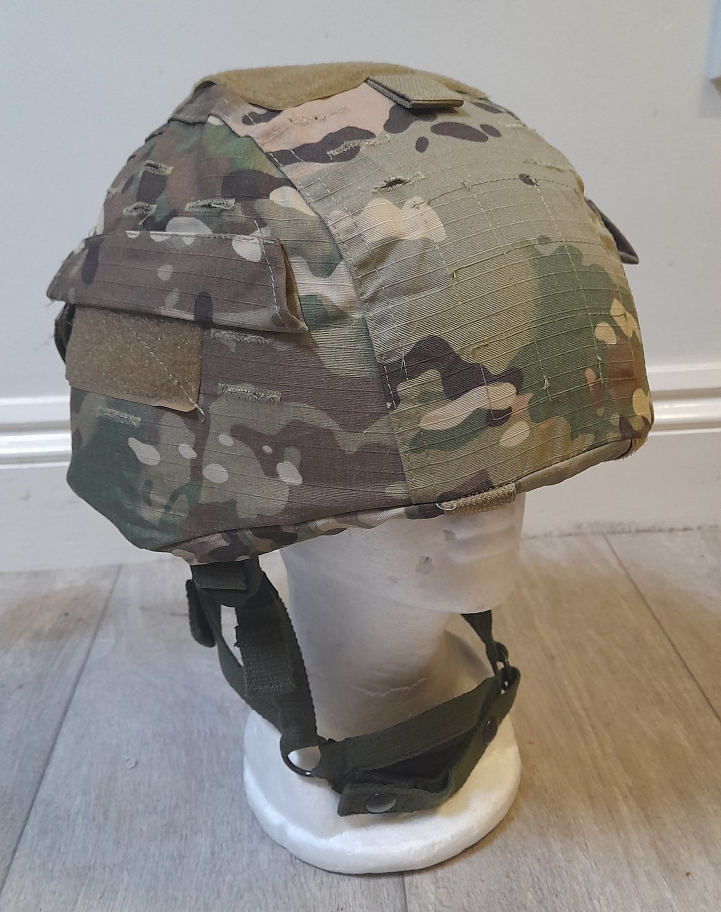 Original MOD British Army Mk7 Ballistic Nylon Helmet NIJ IIIA w Blackhawk cover