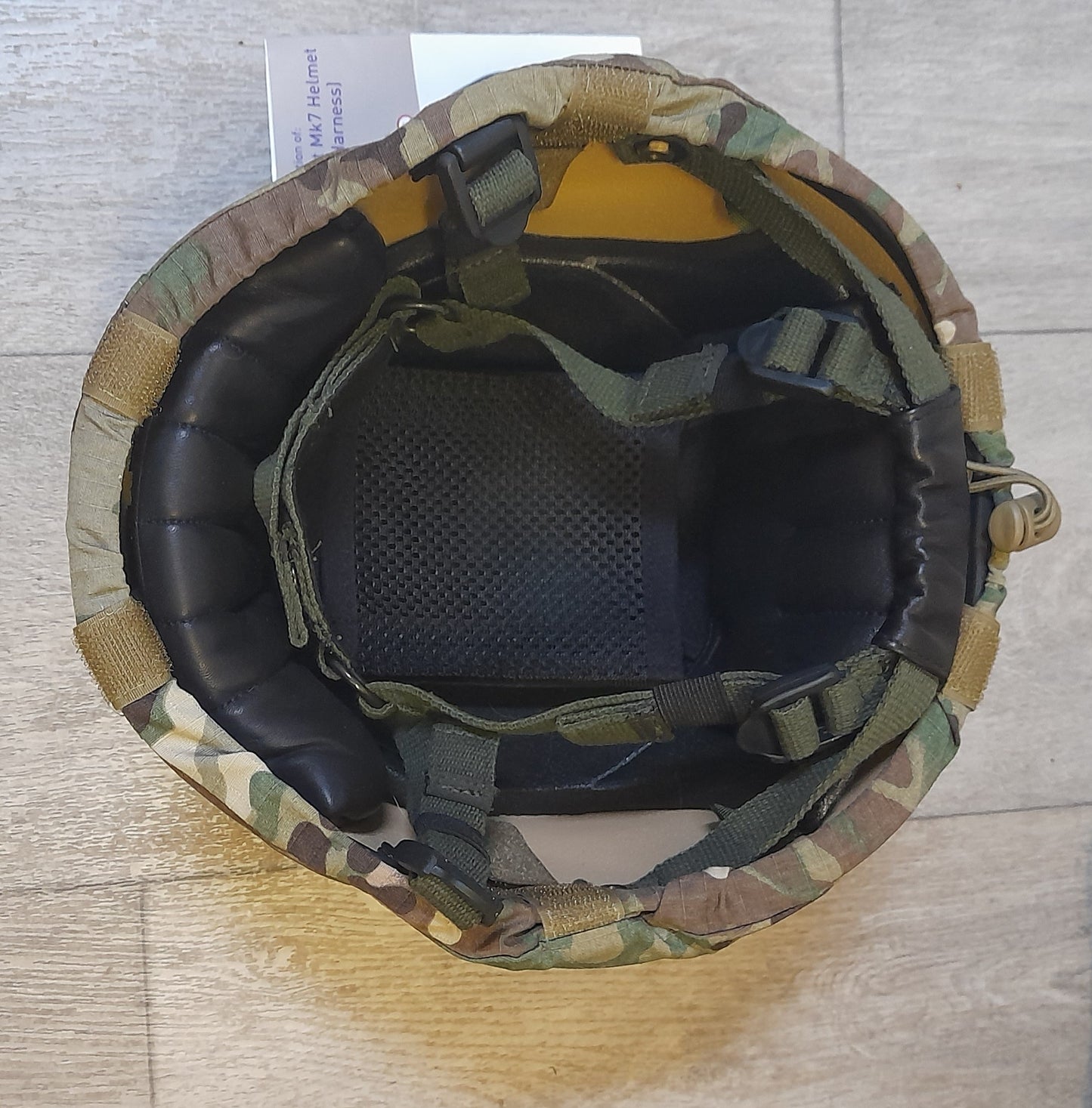 Original MOD British Army Mk7 Ballistic Nylon Helmet NIJ IIIA w Blackhawk cover
