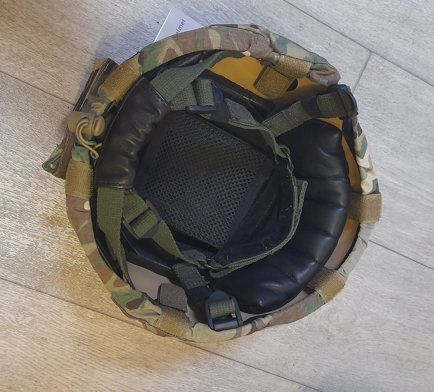 Original MOD British Army Mk7 Ballistic Nylon Helmet NIJ IIIA w Blackhawk cover